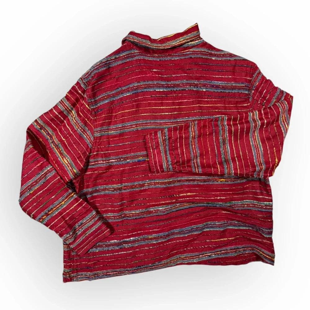 Coldwater‎ Creek Red Rayon Blend Shacket Jacket made in India